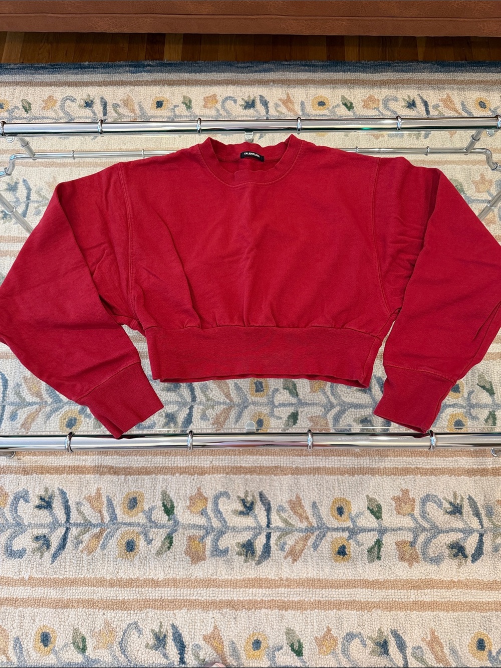 TALENTLESS Cropped Crimson Red Crewneck 100% cotton Sweatshirt